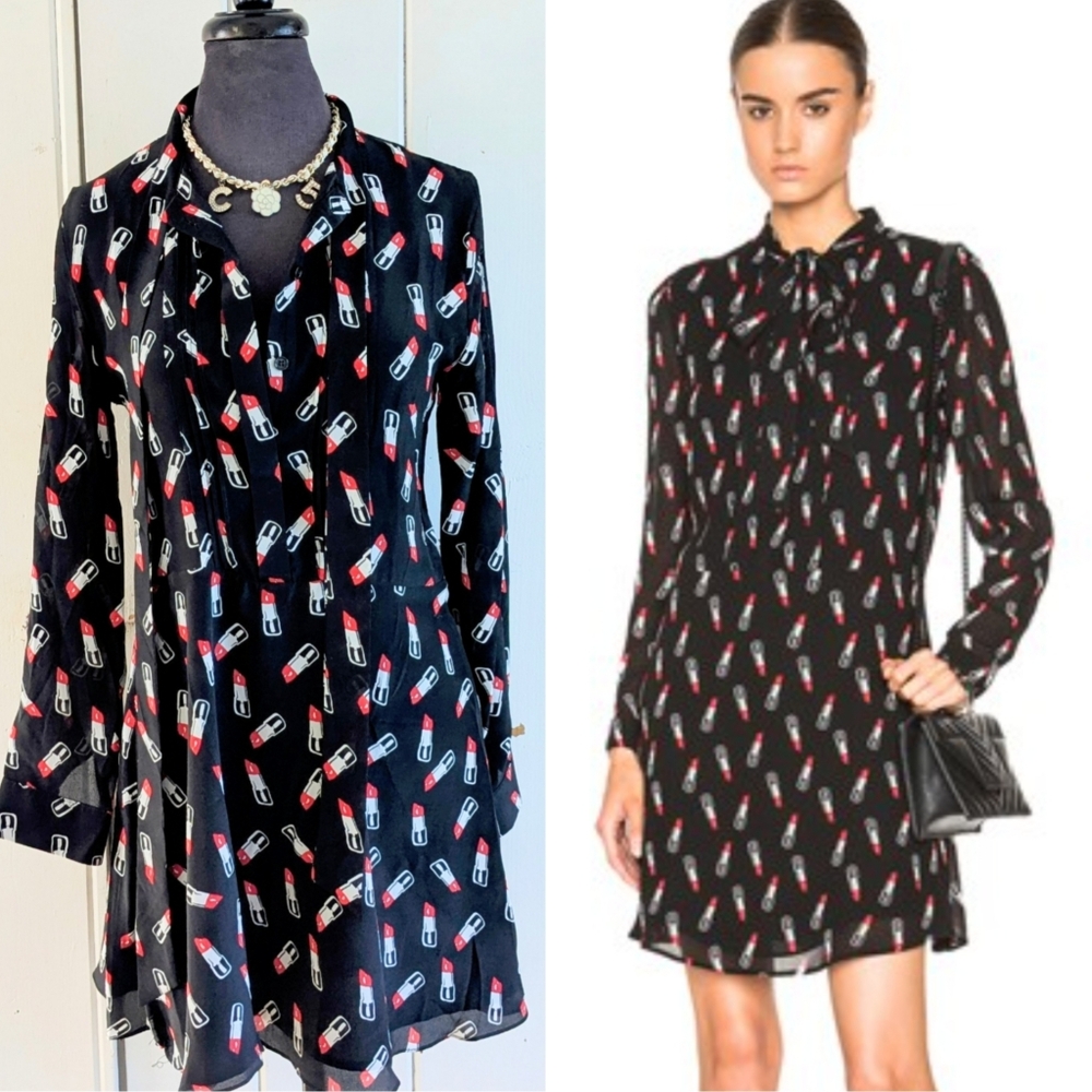 Silk Lipstick 💄 Print Dress sz S